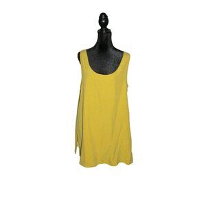 BOGO Anne Klein Yellow 100% Silk Sleeveless Shell Blouse size 10 EUC